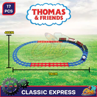 [พร้อมส่ง] thomas cartoon train ขบวนรถไฟโทมัสพร้อมราง ชุด classic express มีให้เลือก2แบบ ใส่ถ่าน2A 1ก้อนก็เล่นได้เลย