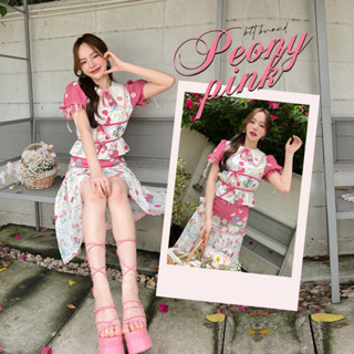 R126 Peony Pink : Set เซ็ทกระโปรงขาวชมพู