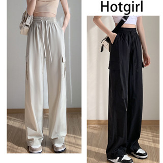 Hotgirl  พร้อมส่งจากกทม ✨ กางกางผู้หญิง y2k cargo pants กางเกงคาร์โก้🌸 กางเกงทำงานสีดำเอวสูง กางเกงกีฬาลำลองทรงหลวม