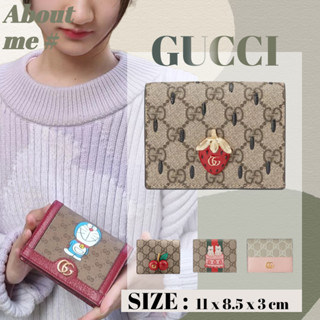 🍓กุชชี่ Gucci Decorated Double G Strawberry Card Holder/Cherry Wallet 🍒/Ladies Coin Purse/มีให้เลือกหลากหลายสไตล์