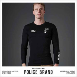 Police Bodysize เสื้อยืดแขนยาว ทรง Slim fit พอดีตัว สีขาว,ดำ,เทา ใส่ได้ทั้งผู้ชาย/ผู้หญิง (รหัส : F567,B376,X112)