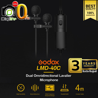 Godox Microphone LMD-40C Dual Omnidirectional Lavalier - Camera &amp; Smartphone (Vlogger, Live Streame) - ประกันศูนย์ 3 ปี