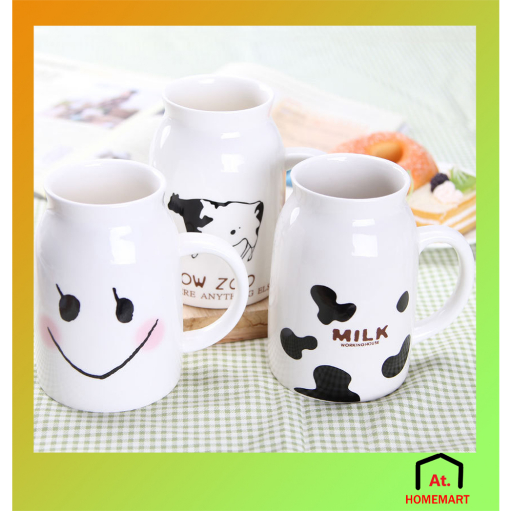 AT.Homemart แก้วเซรามิกส์ ลายน่ารัก ใช้ไมโครเวฟได้ คละลาย 480ml.