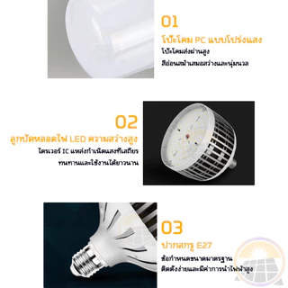 ประหยัดค่าไฟ 400W LED หลอดไฟ เย็น หลอดไฟกลม 300W แสงขาว/แสงเหลือง หลอดไฟ E27 ขั้วหลอดไฟ