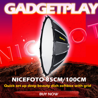 [กรุงเทพฯ ด่วน 1 ชั่วโมง] NiceFoto - 85cm / 100cm Quick set up deep beauty dish softbox with grid ประกันศูนย์ไทย