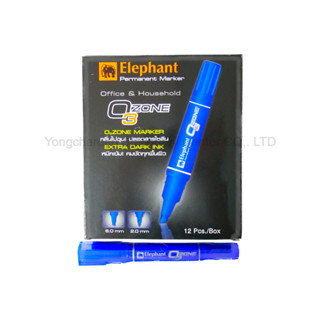 [ขายดี] ปากกาเคมี 2 หัว ตราช้าง (ELEPHANT) รุ่น O3Zone MARKER ขนาด 1 กล่อง (12 ด้าม) ปากกามาร์คเกอร์