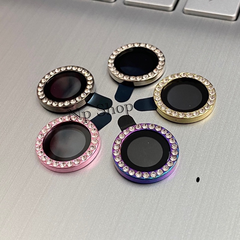 ฟิล์มกระจกกล้องiPhone 11,11Pro,11Promax,12,12Pro,12Promaxเเบบวงแหวน(กากเพชร)ครอบเลนส์กล้อง ส่งจากไทย