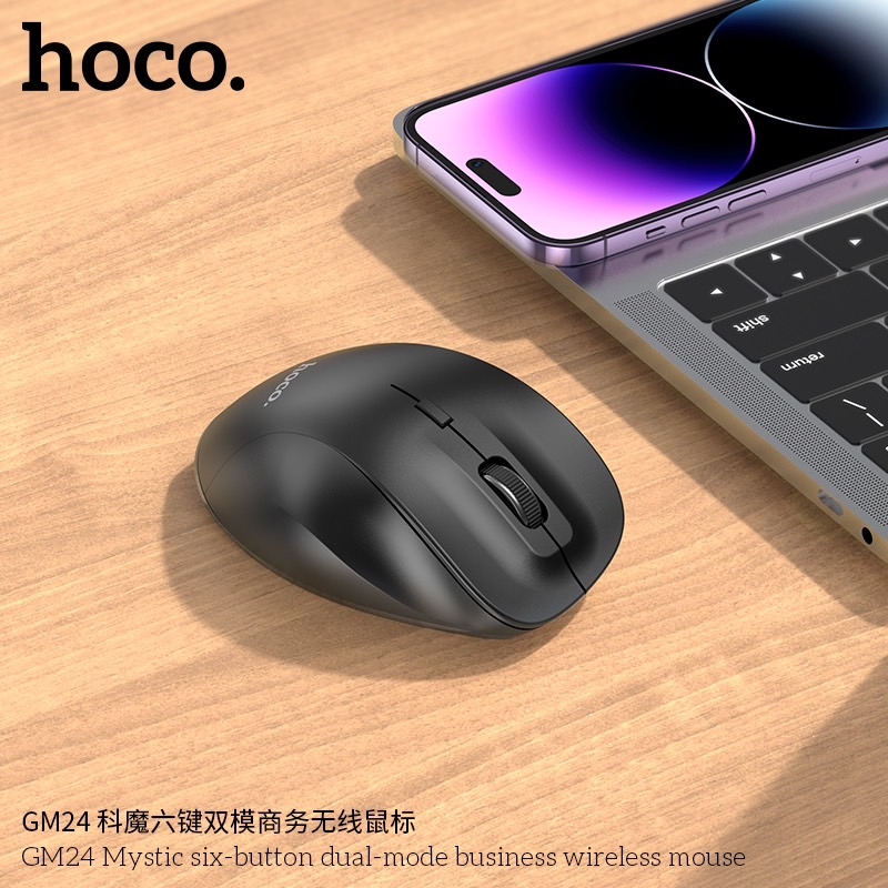 HOCO GM24 เมาส์ไร้สาย  รองรับ Bluetooth 5.2 & Wireless 2.4GHz ปรับความเร็ว 3 ระดับ เมาส์บลูทูธ hc6