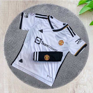 เสื้อฟุตบอล ชุดกีฬา เด็ก ทีม แมนยู ทีมเยือน แบบใหม่ล่าสุด 2023 มีเสื้อพร้อมกางเกง เนื้อผ้ายืด ใส่สบาย ราคาถูก