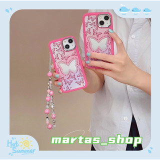 ❤️ส่งของขวัญ❤️ เคสไอโฟน 11 12 13 14 Pro Max ผีเสื้อ พื้นผิวกระจก แฟชั่น ความนิยม สาวน่ารักหัวใจ Case for iPhone สาวน่ารั