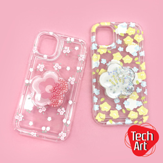 A5/A9/A15/A16/A17/A57(2022)/A78(5G)/Reno8T(5G)เคสมือถือนิ่มTPUใสกันเลนส์กล้องนูนลายดอกไม้ พิมพ์ลายฟรีGriptokดอกไม้ตู้น้ำ