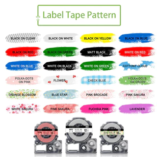 Epson Label Tapes SS12KW SS6KW SS9KW SS18KW SS24KW LK-4WBN Printer Ribbon for Epson LW300 400 LW-600P LW-500 LW-900P