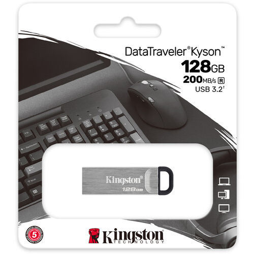 128 GB FLASH DRIVE (แฟลชไดร์ฟ) KINGSTON DATA TRAVELER KYSON (DTKN/128)
