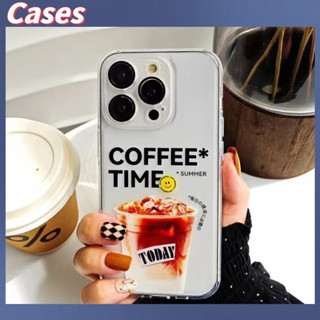 คูปองเคลม🎀เคสไอโ case for iphone 11 12 Iced Americano สไตล์เรียบง่าย เคส 14 13 12 11 pro max TPUเปลือกนิ่ม