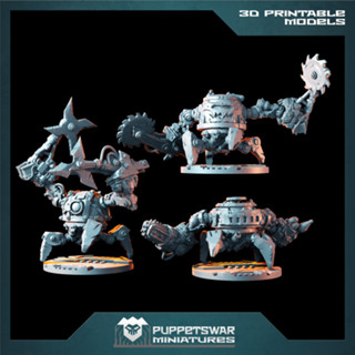 Orc Killer Bots - 3d print miniature board game model war game -  Puppetswar Miniatures