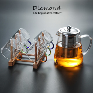 ❤ Diamond Coffee แก้วกาแฟแบบมินิมอล 100 mL แก้วชงชา วัสดุแก้วคุณภาพสูง