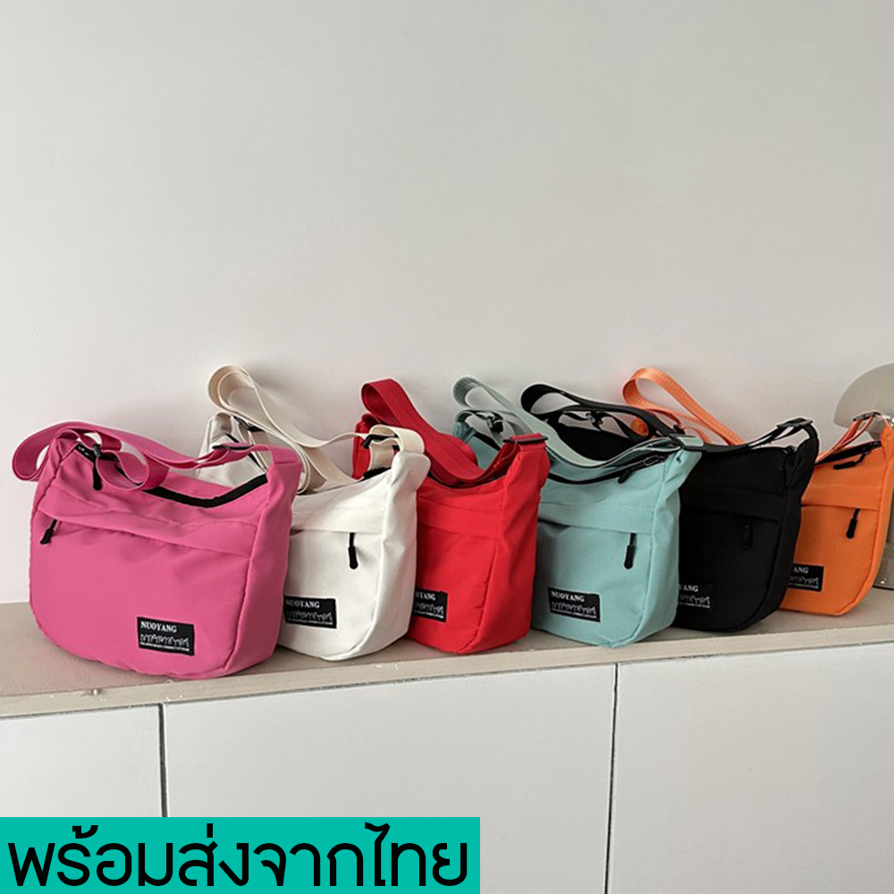 newyorkgallery(N1902) กระเป๋าสะพายข้าง ช่องด้านหน้ามีซิป ผ้าอ๊อกซ์ฟอร์ด