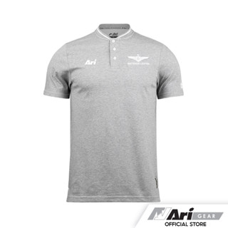 ARI TRUE BANGKOK UNITED 2023/2024 COLLARLESS POLO - TOP DYED GREY/WHITE เสื้อโปโล อาริ ทรู แบงค็อก สีเทา