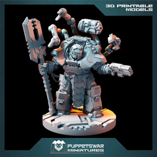 Strikers Engineer - 3d print miniature board game model war game -  Puppetswar Miniatures