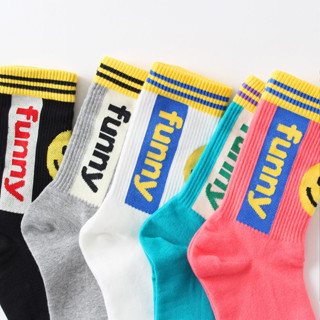 Chacha socks - ถุงเท้าข้อยาว funny face แบรนด์นำเข้าจากเกาหลี