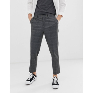 ZARA SLIM FIT STRAIGHT PANTS MEN กางเกงสแล็ค ลายสก๊อต ซาร่า ผู้ชาย