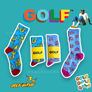 ถุงเท้าสเก็ตบอร์ด GOLF ลายโดนัท ลายไฟ