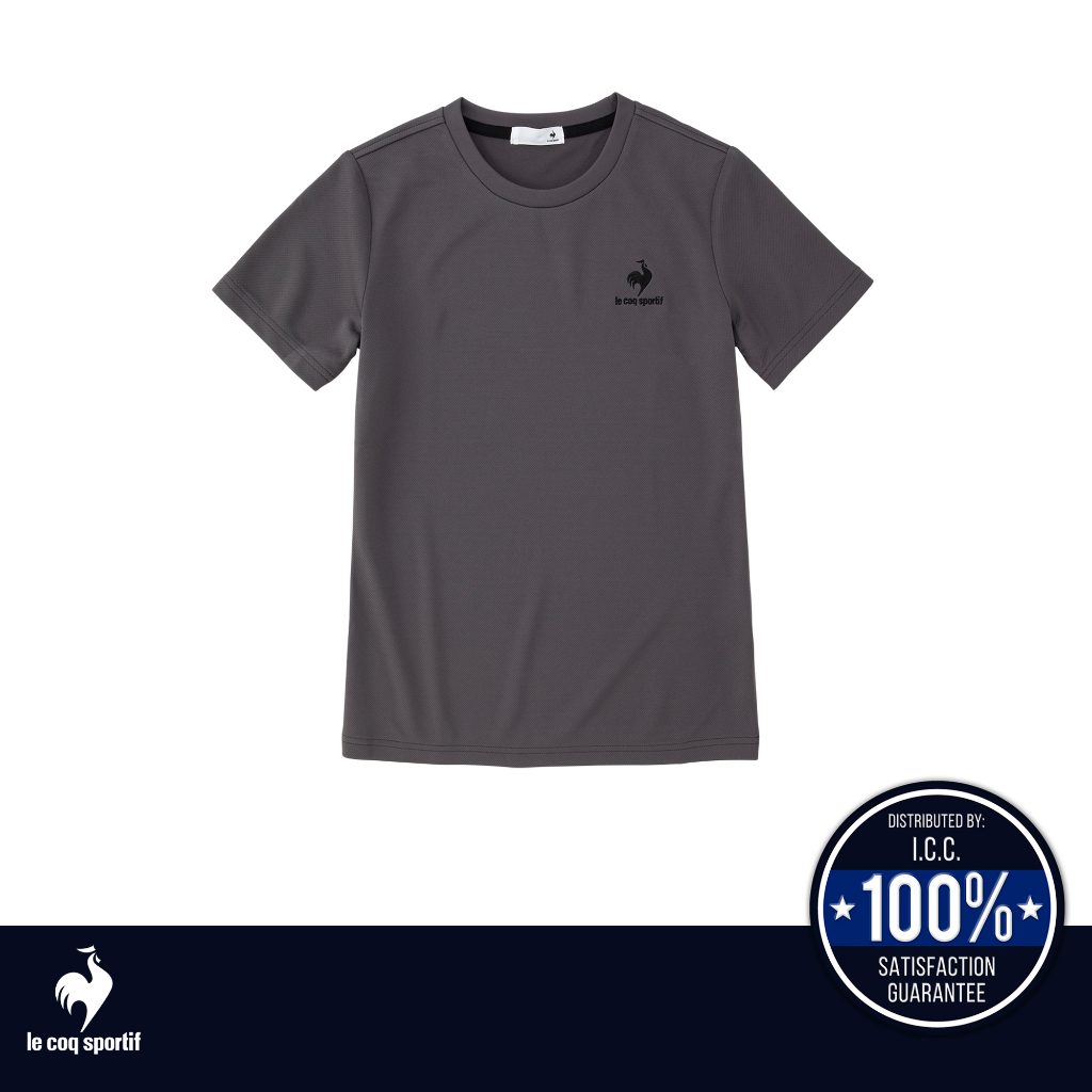 le coq sportif เสื้อเทรนนิ่ง ออกกำลังกาย ผู้หญิง สีเทา (T-shirt, เสื้อยืด, เสื้อออกกำลังกาย, lecoq)