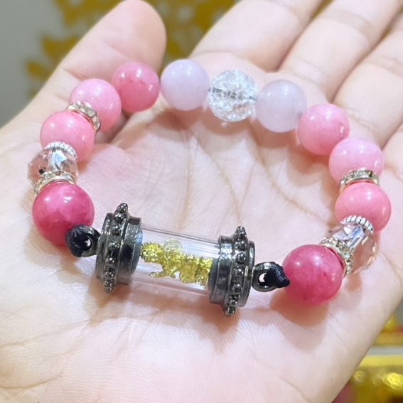 🪷สร้อยข้อมือพระแม่ลักษมี ปางคชลักษมี [ผ่านพิธีแล้ว][ตะกรุดกันน้ำ] เทวีแห่งโชคลาภ ความรัก ค้าขาย การเงิน