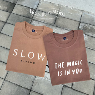 เสื้อยืด Slow life ใส่สบายไม่ร้อน CT100% ꒰ hoodlumstore ꒱