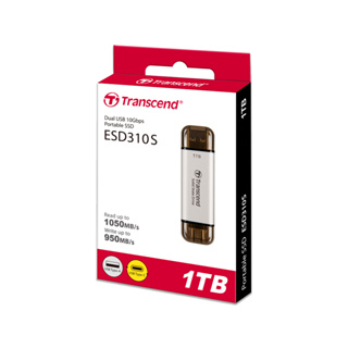 Transcend External SSD smallest 1TB : ESD310S : Type-A and Type-C connectors : รับประกัน 5ปี - มีใบกำกับภาษี-TS1TESD310S