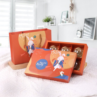 พรีออเดอร์!!! (50 ใบ)  กล่องขนม 6 ช่อง ขนาดช่อง 7x7 cm กล่องใส่ขนมไหว้พระจันทร์ กล่องสำหรับใส่ขนม กล่องใส่ขนมเปี๊ยะ