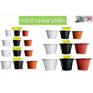 กระถางต้นไม้ กระถางพลาสติกขนาด 2 /2.5 / 3 / 4 / 6 /8 /10/12นิ้ว (ชุด10ใบ) (ราคาต่อ 1 ชุด)