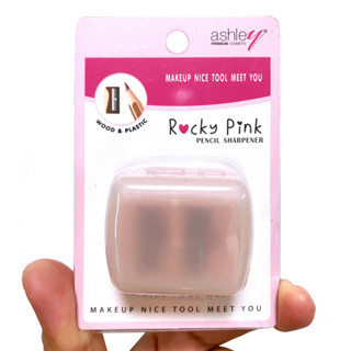 แอชลี่ย์ กบเหลาดินสอเขียนคิ้ว แบบ 2 หัว AA183 Ashley Rocky Pink / Black Pencil Sharpener