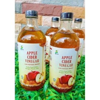 น้ำส้มสายชูหมักจากแอปเปิ้ลผสมน้ำผึ้งบริสุทธิ์ แบบไม่มีตะกอน Sury Apple cider with natural honey ขนาด450ml.EXP:5/2025