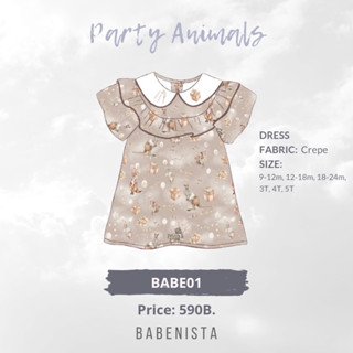 BabenistA Party Animals : BABE01 Girl Dress Beige