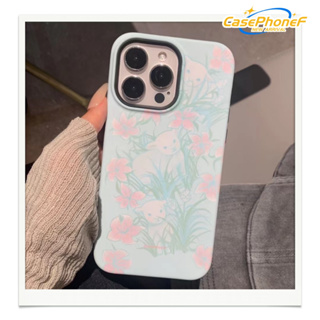 ✨ส่งของขวัญ✨เคส for iPhone 11 14 Pro Max Case for iPhone 12 13 ป้องกันการตก การป้องกัน สาวน่ารักหัวใจ ดอกไม้ แบรนด์ไทด์