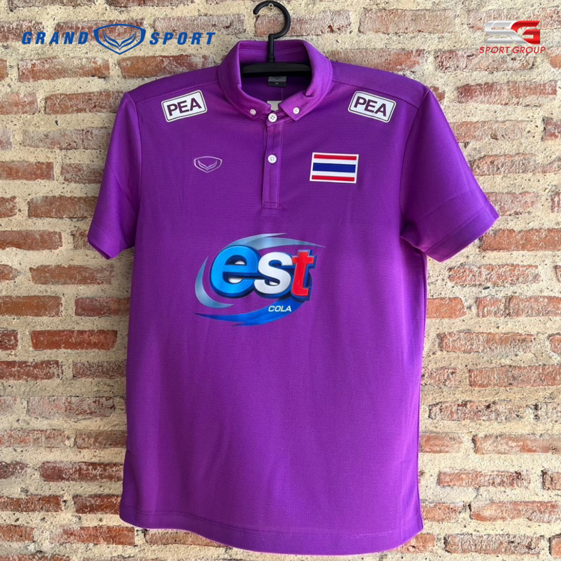 Grand Sport เสื้อโปโลแขนสั้น เสื้อโปโลทีมชาติ เสื้อโปโลวอลเลย์บอลทีมชาติ 12-261 ราคา ถูกที่สุด ดีลบีเคเค แกลเลอรีภาพที่ 3