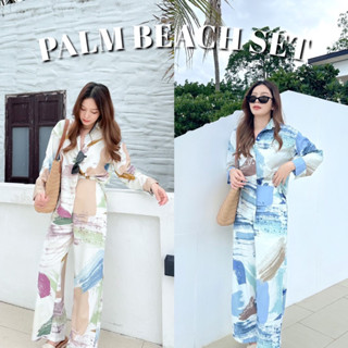 (โค้ด L299HIT ลด 20%) PALM BEACH SET เซ็ทขายาว ลายกราฟิก เนื้อนิ่มพริ้ว ใส่สบายมาก กางเกงมีซับใน