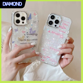 💲คูปองเคลม💲เคสไอโฟน case for iphone 11 12 ผีเสื้อภาษาอังกฤษ เคส 14 13 12 11 pro max ป้องกันการตก เคสซิลิโคน