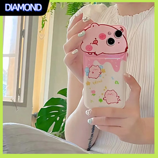 💲คูปองเคลม💲เคสไอโฟน case for iphone 11 12 หมูสีชมพู ป้องกันการตก  เคส 14 13 12 11 pro max วัสดุซิลิโคน