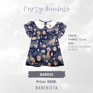 BabenistA Party Animals : BABE02 Girl Dress Navy blue