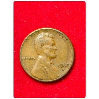 เหรียญต่างประเทศ 1 cent / 1968 - Lincoln memorial