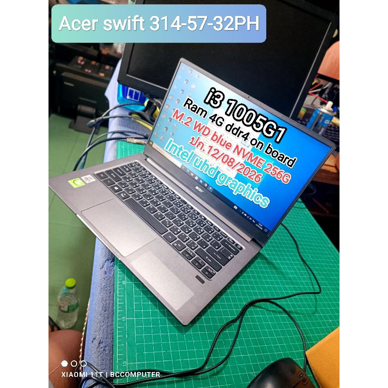 Notebook Acer swift 314-57-32PH i3 gen10 ram 4g ssd 256g intel graphic uhd มือสองใช้งานปกติ พร้อมส่ง