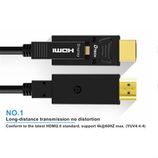 DTECH DT-HF0330 HDMI AOC FIBER CABLE 4K@60HZ D-A 444 30,50M แบบถอดหัวร้อยท่อได้.