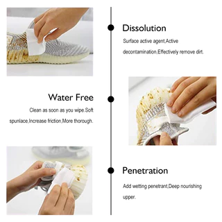 ผ้าเช็ดรองเท้า ทิชชูเปียก ไม่ต้องซักรองเท้า Quick wipes Sneaker wipes แผ่นเช็ดทำความสะอาดรองเท้า กะทัดรัดและสะดวกพกพา
