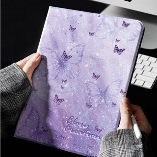 เคสไอแพด Air5 air4 Gen9 gen10 Purple Butterfly เคส ipad Gen8 Gen7 เปลือกนิ่ม iPad gen6 gen5 air3 9.7 pro11 2021 mini6 iP