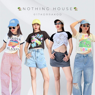 🌻รวมเสื้อครอปผ้าคอตตอนงานสกรีนเกรดพรีเมียม🏡(ป้ายNothing house) ‼️หมดแล้วหมดเลย‼️สินค้าเปลี่ยนคอลเลคชั่นใหม่เรื่อยๆ