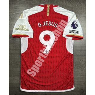 [Player] - เสื้อฟุตบอล Arsenal Home อาร์เซน่อล เหย้า 2023/24 เกรดนักเตะ อาร์ม EPL เบอร์ชื่อ 9 G.JESUS