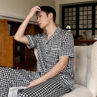 ชุดนอนผู้ชาย Black shinori pajamas (premium silk satin)