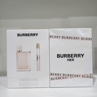 เซ็ตใหม่ล่าสุด Burberry Her Eau De Parfum Spray Travel Spray 100ml + 10ml